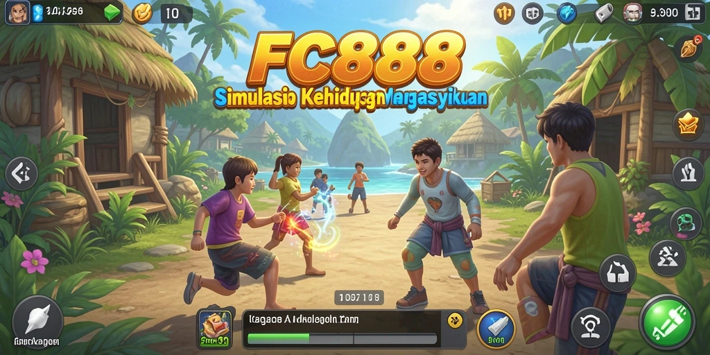 Screenshot utama FC888 menampilkan gameplay Simulator kehidupan yang menarik.