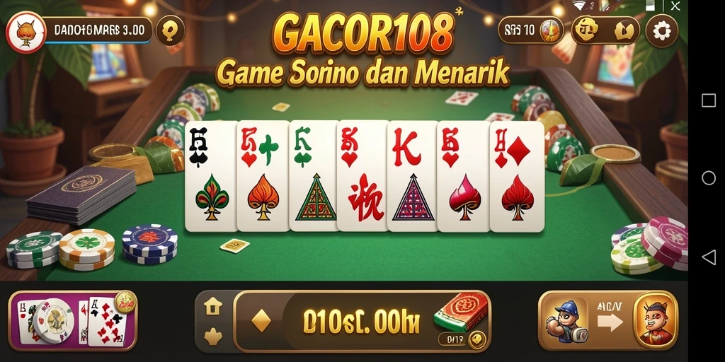 Tampilan seru gameplay domino di GACOR108.