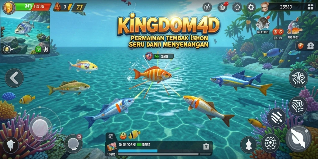 Tampilan gameplay KINGDOM4D yang menampilkan aksi Tembak Ikan menarik.