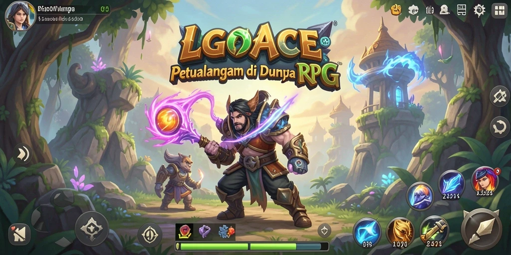 Screenshot gameplay LGOACE yang menunjukkan pertarungan seru dalam RPG.