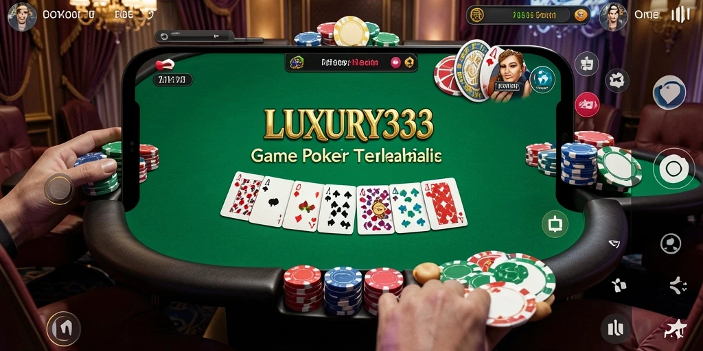 Tampilan gameplay Poker yang mendebarkan dalam LUXURY333.