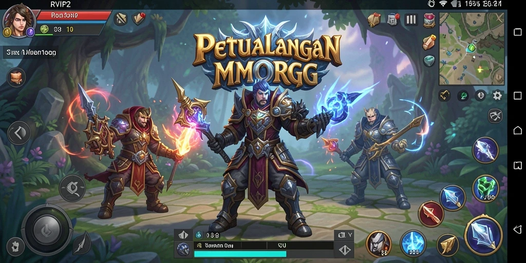 Screenshot menggambarkan aksi seru dalam permainan MMORPG RVIP2.